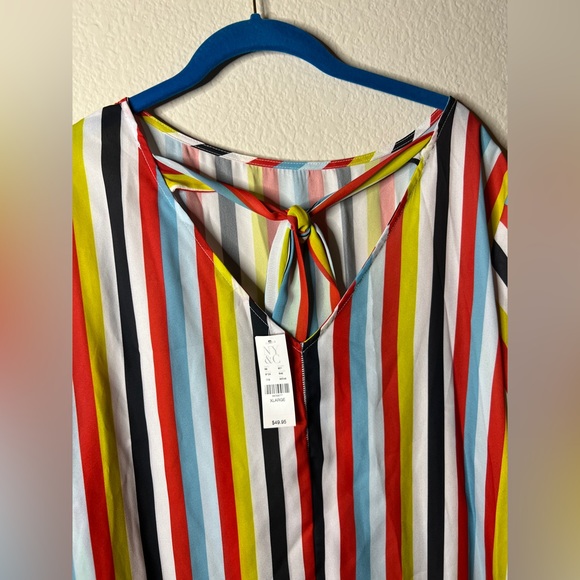 Sweet Pea for NY& Company Multicolored stripes hi-low blouse X-Large - Picture 3 of 13